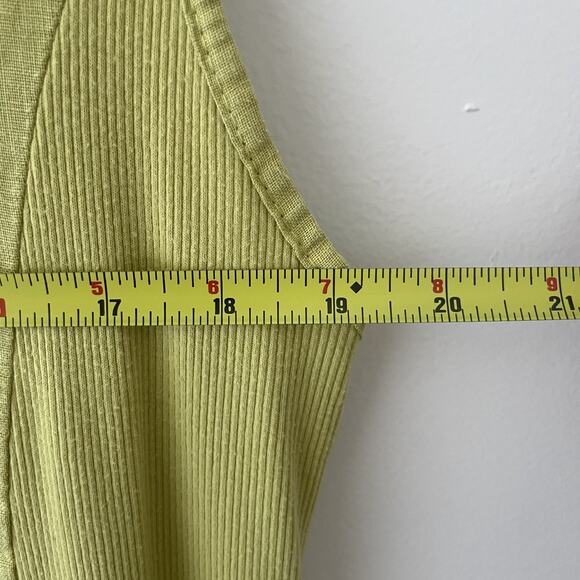 RARE Y2K Fairy Cottagecore Boho Linen Dress Green Beaded Crochet Italy M - Picture 10 of 11